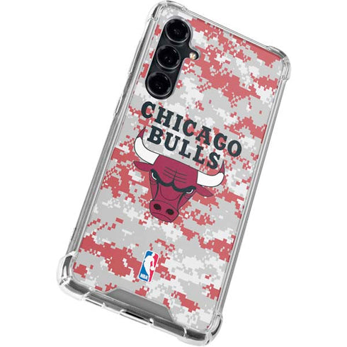 NBA Chicago Bulls Digi Camo Galaxy S23 FE Clear Case