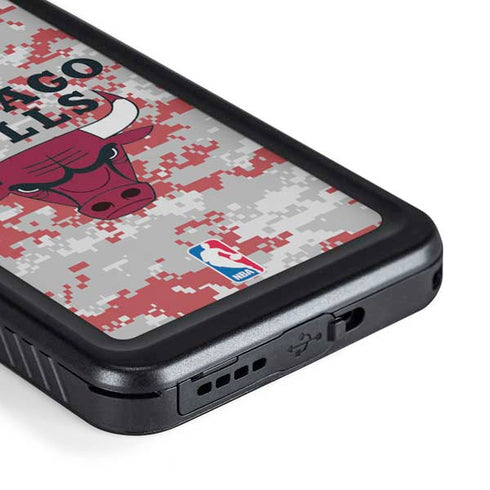 NBA Chicago Bulls Digi Camo Galaxy S23 Plus Waterproof Case