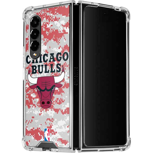 NBA Chicago Bulls Digi Camo Galaxy Z Fold4 5G Clear Case