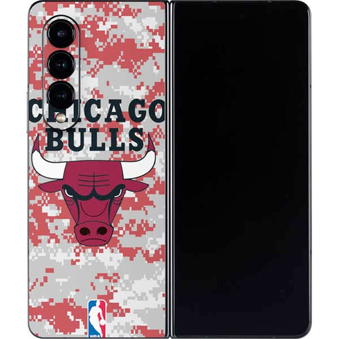 NBA Chicago Bulls Digi Camo Galaxy Z Fold4 5G Skin