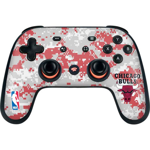 NBA Chicago Bulls Digi Camo Google Stadia Controller Skin