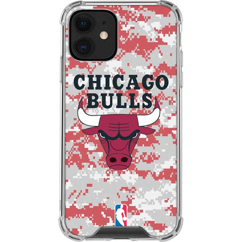 NBA Chicago Bulls Digi Camo iPhone 12 Clear Case