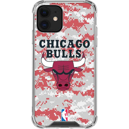 NBA Chicago Bulls Digi Camo iPhone 12 Mini Clear Case