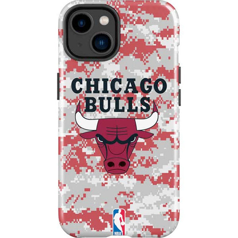 NBA Chicago Bulls Digi Camo iPhone 14 Plus Impact Case