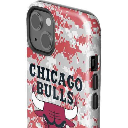 NBA Chicago Bulls Digi Camo iPhone 15 Plus Impact Case