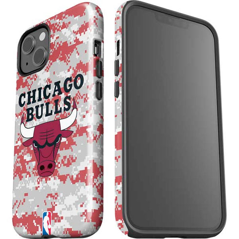 NBA Chicago Bulls Digi Camo iPhone 15 Plus Impact Case
