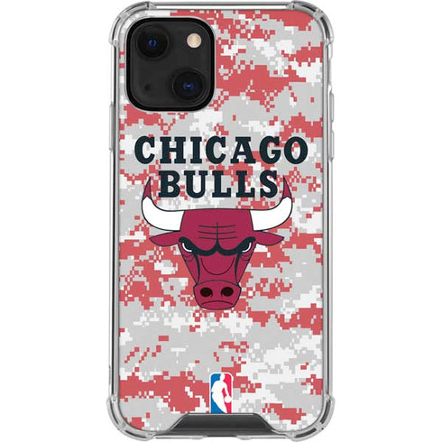 NBA Chicago Bulls Digi Camo iPhone 14 Plus Clear Case