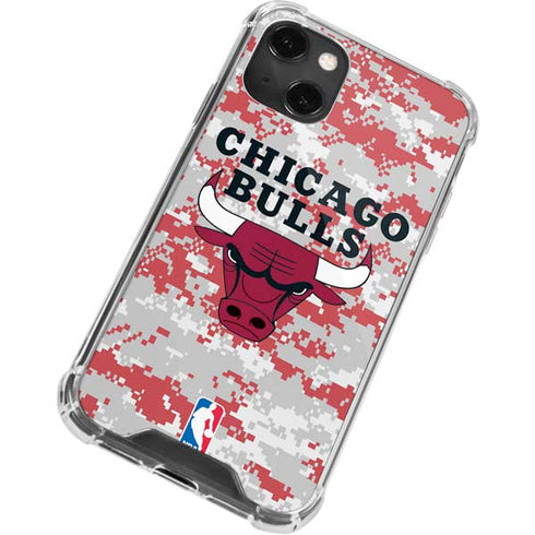 NBA Chicago Bulls Digi Camo iPhone 15 Plus Clear Case