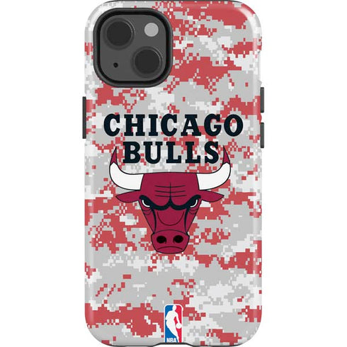 NBA Chicago Bulls Digi Camo iPhone 15 Impact Case
