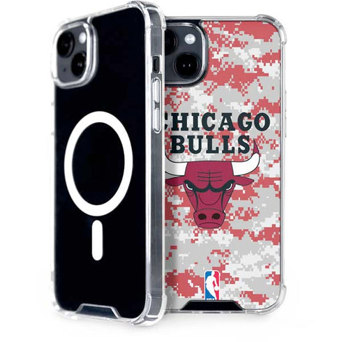 NBA Chicago Bulls Digi Camo iPhone 14 Plus MagSafe Case