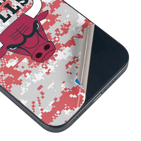 NBA Chicago Bulls Digi Camo iPhone 15 Plus Skin