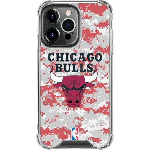 NBA Chicago Bulls Digi Camo iPhone 15 Pro Clear Case