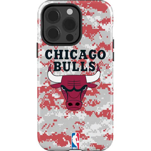 NBA Chicago Bulls Digi Camo iPhone 15 Pro Impact Case