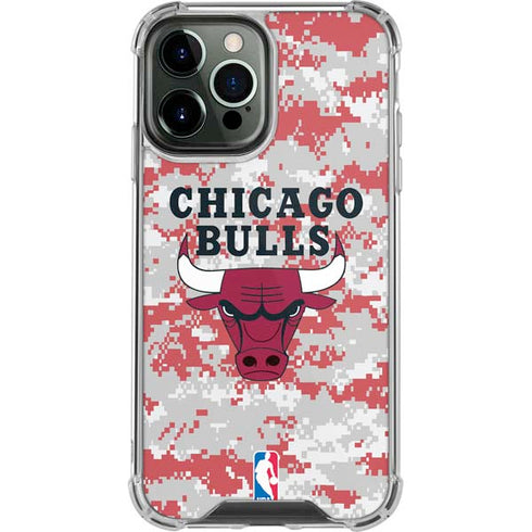NBA Chicago Bulls Digi Camo iPhone 15 Pro Max Clear Case