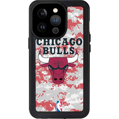 NBA Chicago Bulls Digi Camo iPhone 14 Pro Waterproof Case