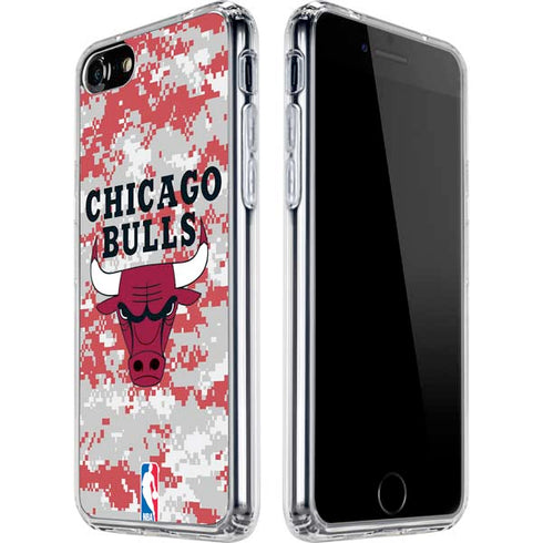 NBA Chicago Bulls Digi Camo iPhone SE (2nd & 3rd Gen) Clear Case