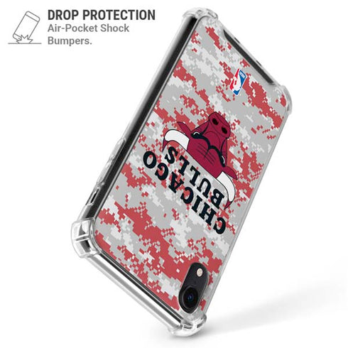 NBA Chicago Bulls Digi Camo iPhone XR Clear Case