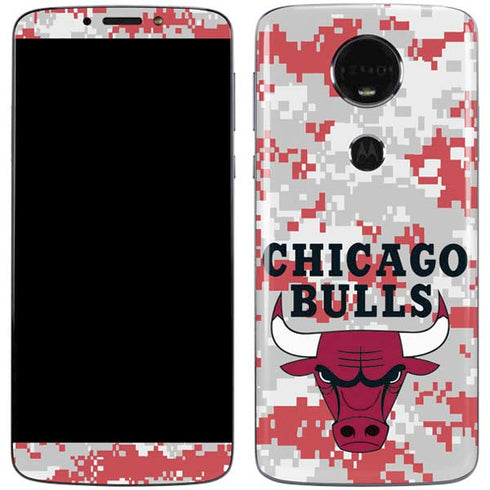 NBA Chicago Bulls Digi Camo Moto E5 Plus Skin