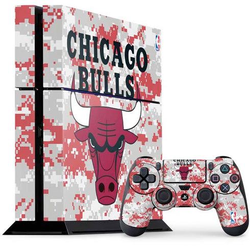NBA Chicago Bulls Digi Camo PS4 Console and Controller Bundle Skin