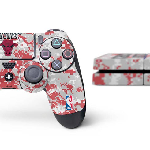 NBA Chicago Bulls Digi Camo PS4 Console and Controller Bundle Skin