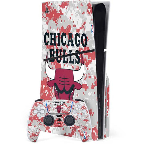 NBA Chicago Bulls Digi Camo PS5 Slim Disk Bundle Skin