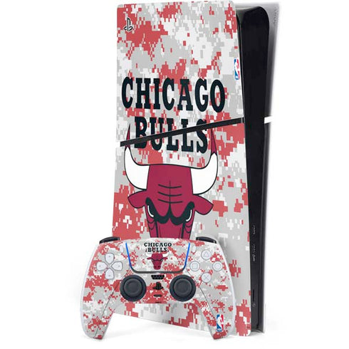 NBA Chicago Bulls Digi Camo PS5 Slim Digital Edition Console Skin