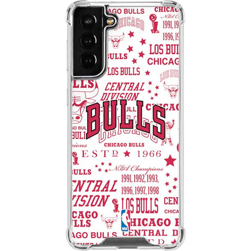 NBA Chicago Bulls Historic Blast Galaxy S21 FE Clear Case