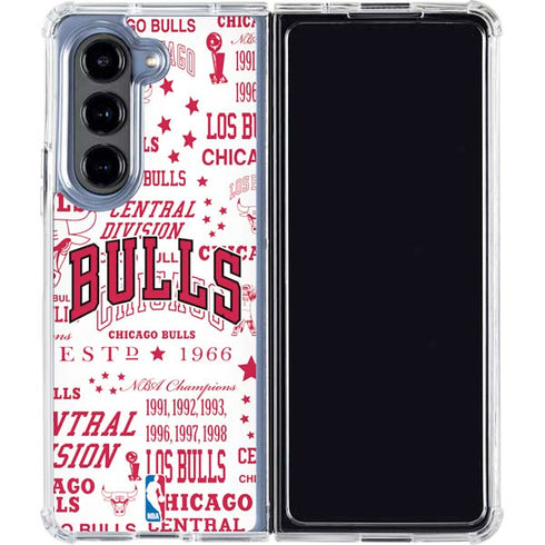NBA Chicago Bulls Historic Blast Galaxy Z Fold5 5G Clear Case