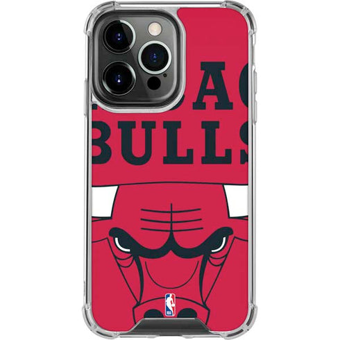 NBA Chicago Bulls Large Logo iPhone 15 Pro Clear Case