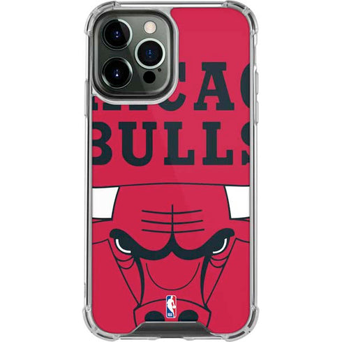 NBA Chicago Bulls Large Logo iPhone 14 Pro Max Clear Case