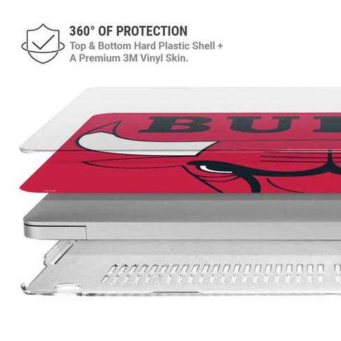 NBA Chicago Bulls Large Logo MacBook Air 15in (2023-2025) Case plus Skin