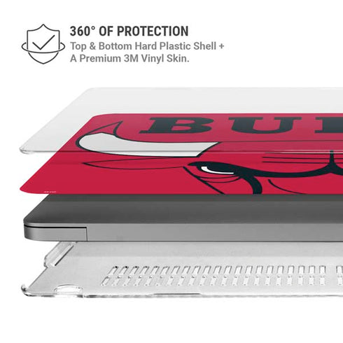 NBA Chicago Bulls Large Logo MacBook Pro 16in (2021-25) Case plus Skin