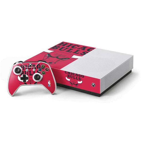 NBA Chicago Bulls Large Logo Xbox One S All-Digital Edition Bundle Skin