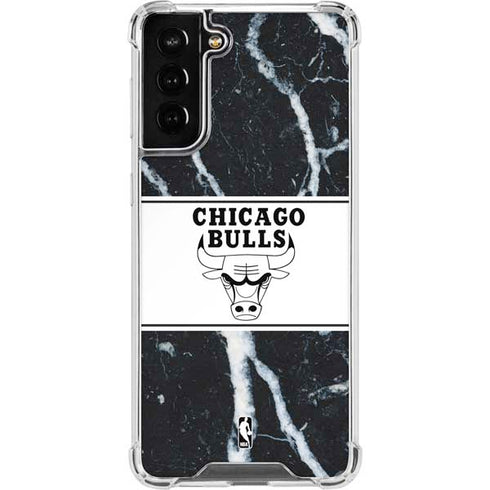 NBA Chicago Bulls Marble Galaxy S21 FE Clear Case