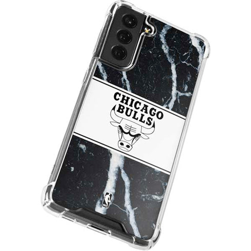NBA Chicago Bulls Marble Galaxy S21 FE Clear Case