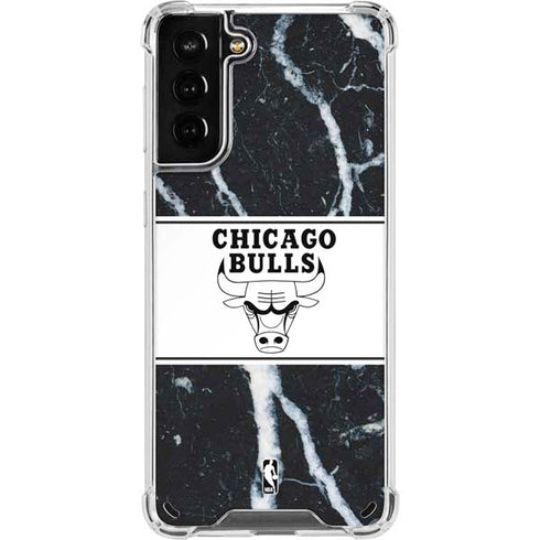NBA Chicago Bulls Marble Galaxy S21 Plus 5G Clear Case