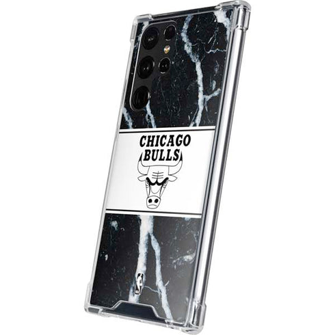 NBA Chicago Bulls Marble Galaxy S22 Ultra Clear Case