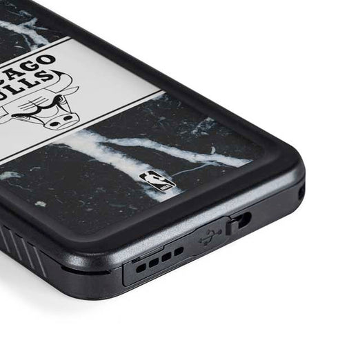 NBA Chicago Bulls Marble Galaxy S23 Plus Waterproof Case