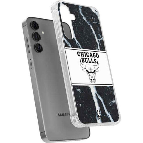 NBA Chicago Bulls Marble Galaxy S24 Plus Clear Case