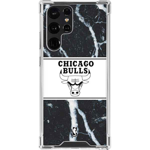 NBA Chicago Bulls Marble Galaxy S24 Ultra Clear Case