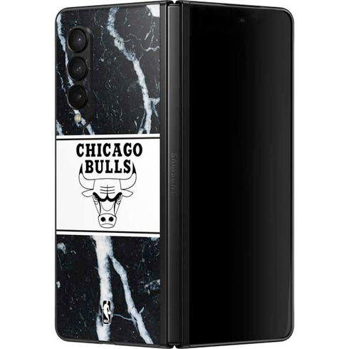 NBA Chicago Bulls Marble Galaxy Z Fold3 5G Skin
