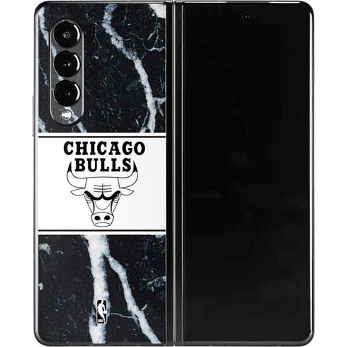 NBA Chicago Bulls Marble Galaxy Z Fold3 5G Skin