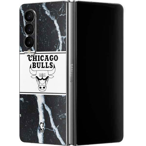 NBA Chicago Bulls Marble Galaxy Z Fold4 5G Skin