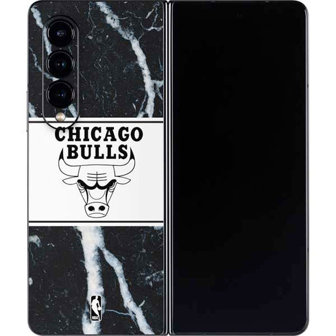 NBA Chicago Bulls Marble Galaxy Z Fold4 5G Skin