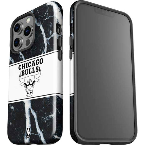 NBA Chicago Bulls Marble iPhone 15 Pro Impact Case