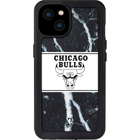 NBA Chicago Bulls Marble iPhone 15 Plus Waterproof Case