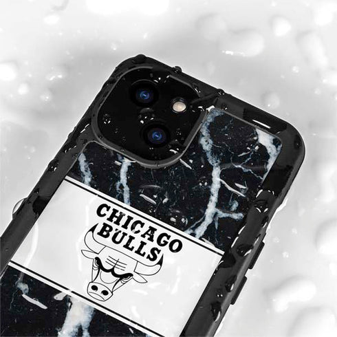 NBA Chicago Bulls Marble iPhone 15 Plus Waterproof Case