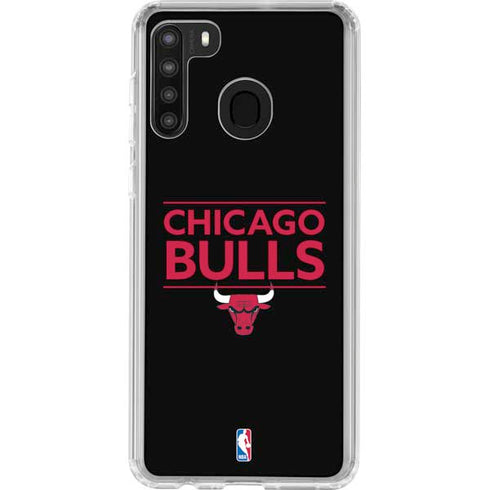 NBA Chicago Bulls Standard - Black Galaxy A21 Clear Case