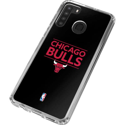 NBA Chicago Bulls Standard - Black Galaxy A21 Clear Case