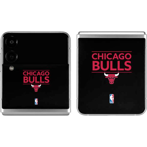 NBA Chicago Bulls Standard - Black Galaxy Z Flip4 5G Skin